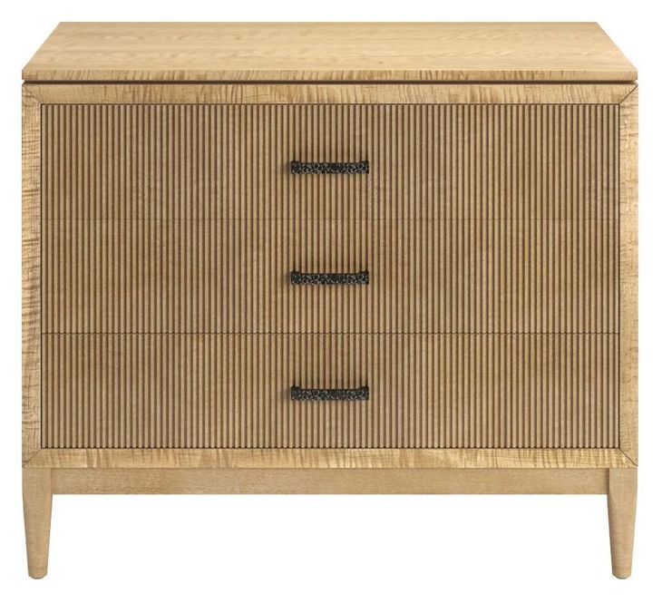 Loft Brown and Black 3 Drawer Reeded Bedside Chest