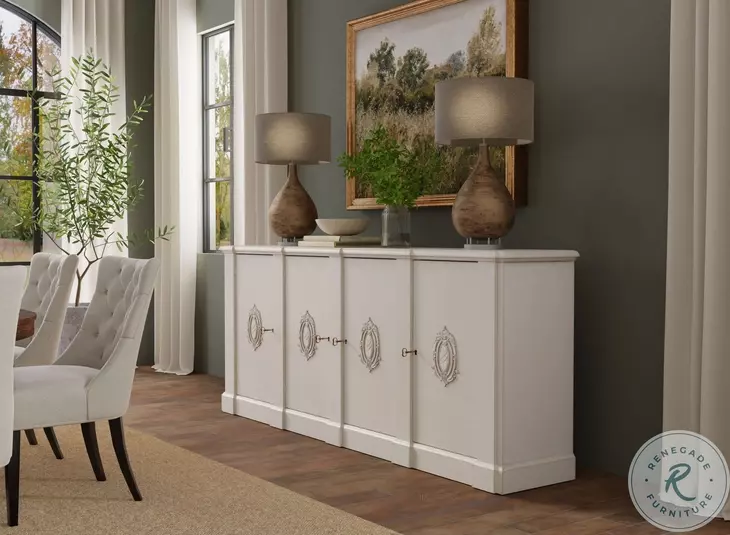 Crested White 4 Door Wall Cabinet