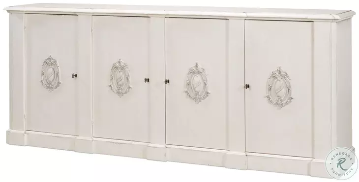 Crested White 4 Door Wall Cabinet