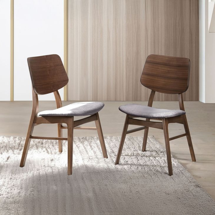 Oscar Dark Gray Upholstered Dining Chair Set of 2