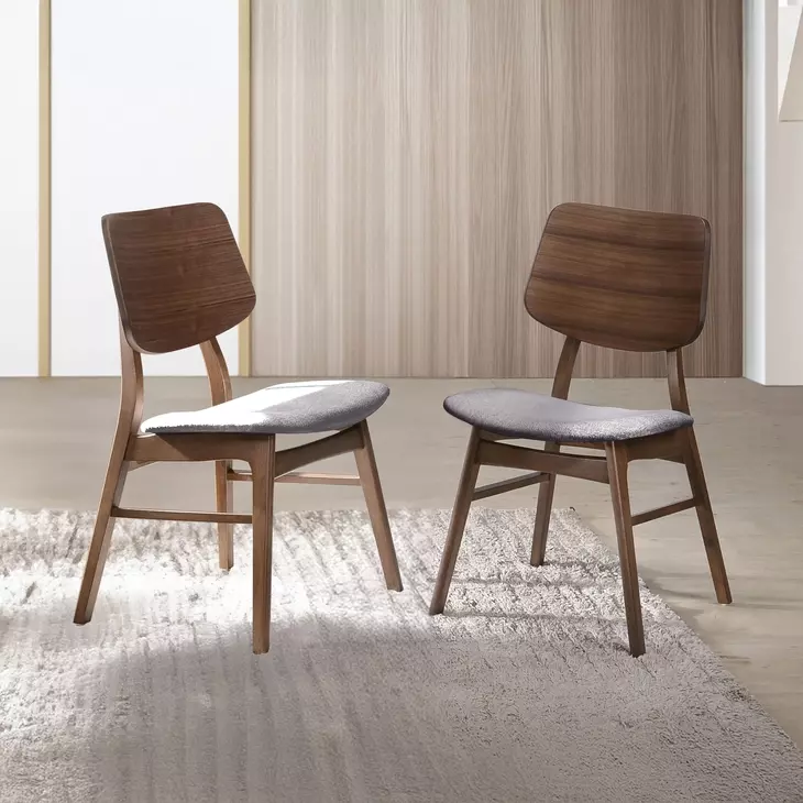 Oscar Dark Gray Upholstered Dining Chair Set of 2