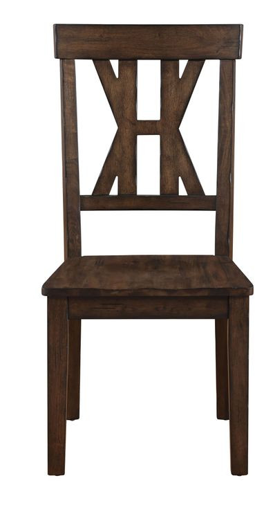 Auburn Dark Brown Slat Back Side Chair Set of 2