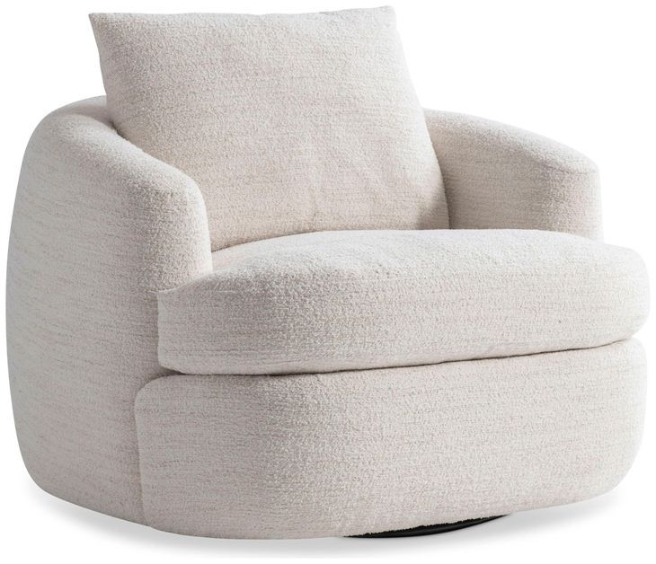 Jules Cream Upholstered Swivel Chair
