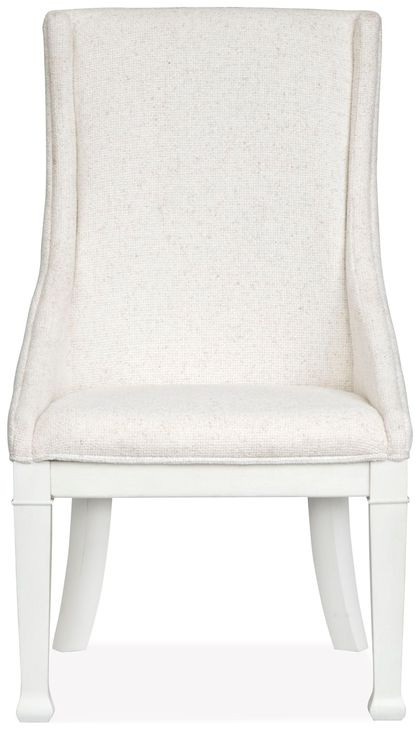 Crownfall White Upholstered Host Chair Set of 2