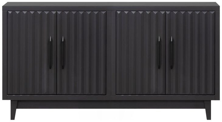 Radiance Black 4 Doors Cabinet