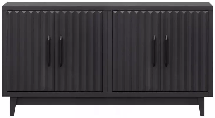 Radiance Black 4 Doors Cabinet