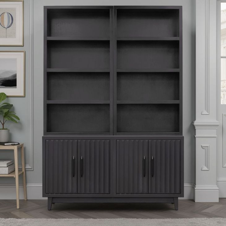 Radiance Black 4 Doors Cabinet