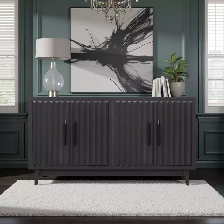 Radiance Black 4 Doors Cabinet