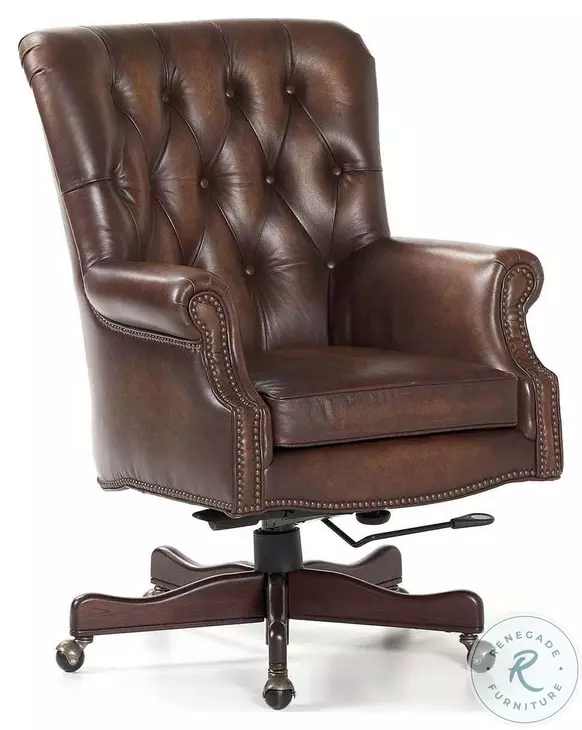 Merchant Briston Oak Leather Swivel Tilt Desk Chair