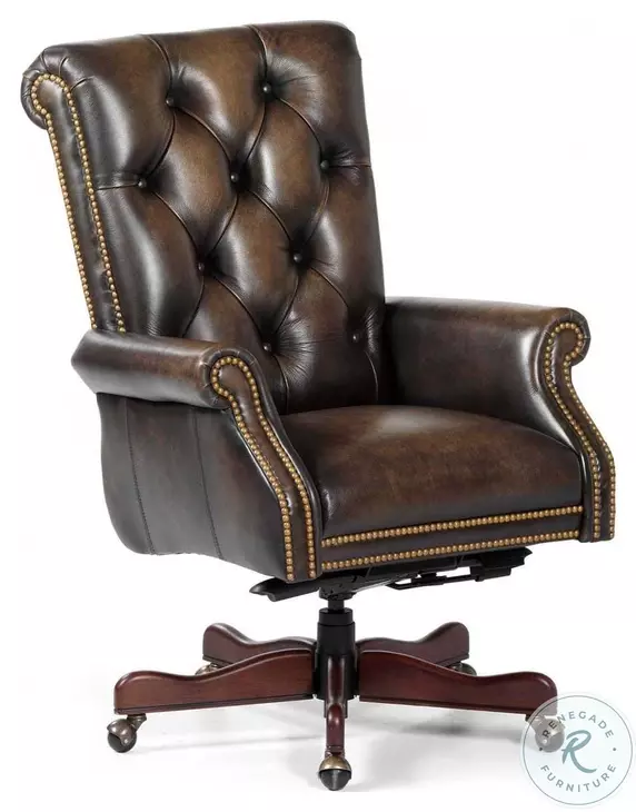 Kramer Wipe Off Caramel Leather Swivel Tilt Desk Chair