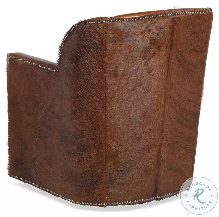 Bronson Reno Chocolate Leather Swivel Chair