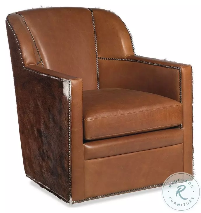 Bronson Reno Chocolate Leather Swivel Chair
