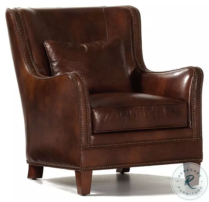 Vermont Danbury Tobacco Leather Occasional Chair