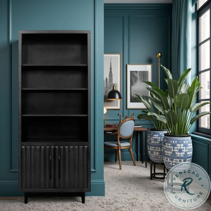 Radiance Black 78" High Bookcase Pier