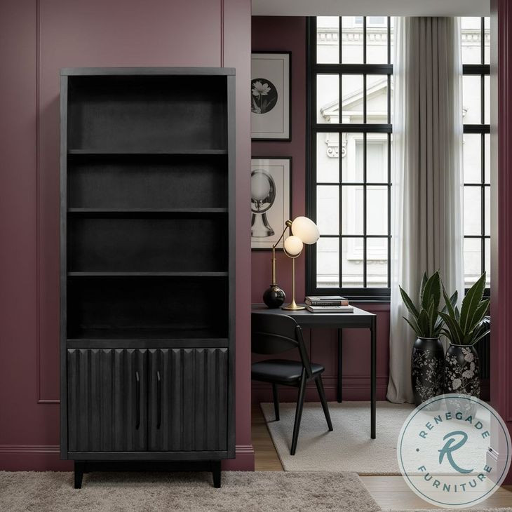 Radiance Black 78" High Bookcase Pier