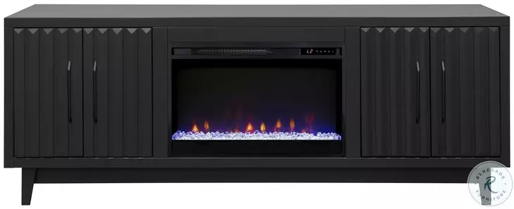Radiance Black 75" Fireplace TV Stand