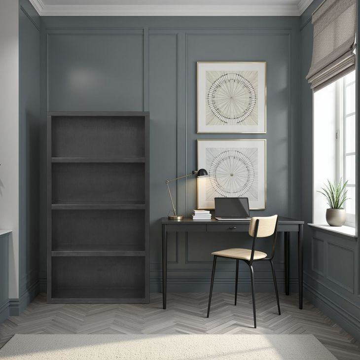 Radiance Black 60" High Bookshelf