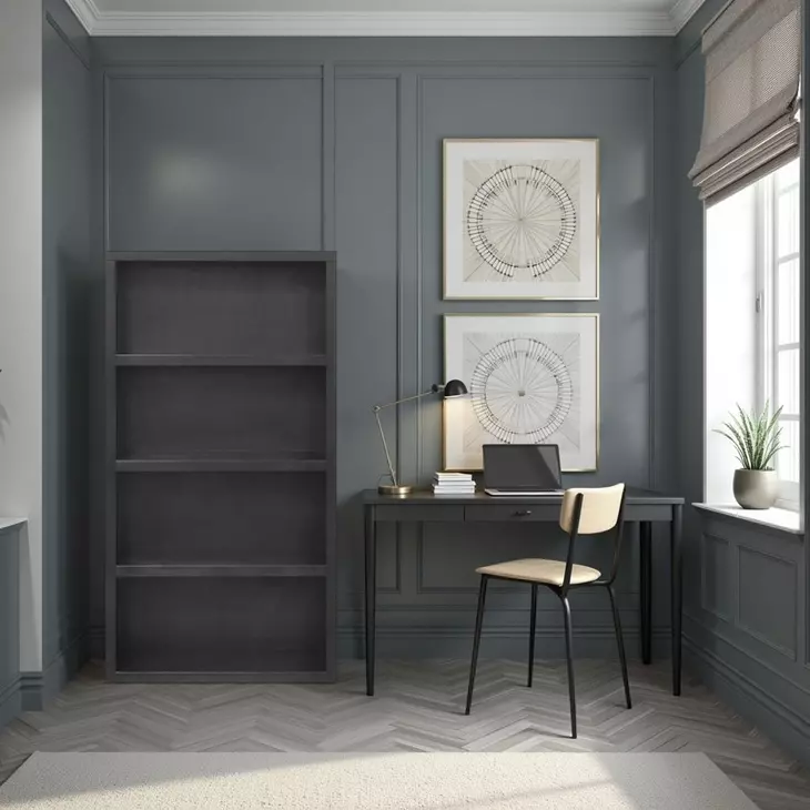 Radiance Black 60" High Bookshelf