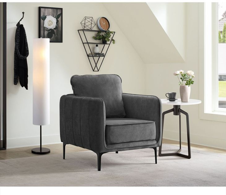 Reale Gray Upholstered Accent Chair