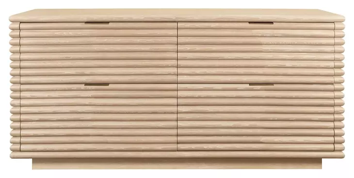 Ranger Light Cerused Oak 4 Drawer Reeded Accent Chest
