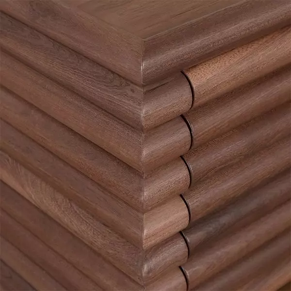 Ranger Matte Walnut 4 Drawer Reeded Accent Chest