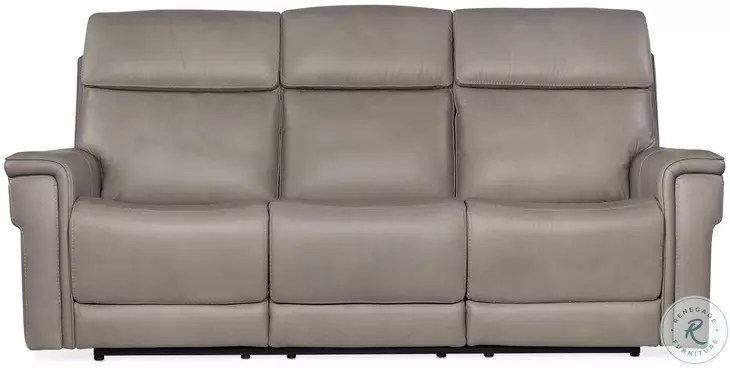 Lyra Sahara Ash Leather Zero Gravity Power Reclining Sofa With Power Headrest