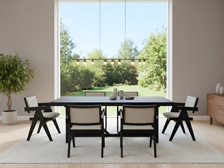 Raquel Black 84" Rectangular Dining Table