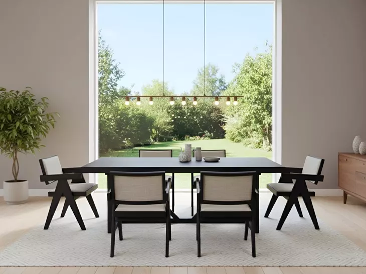 Raquel Black 84" Rectangular Dining Table