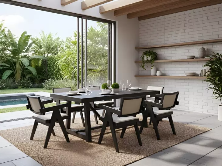 Raquel Black 84" Rectangular Dining Table
