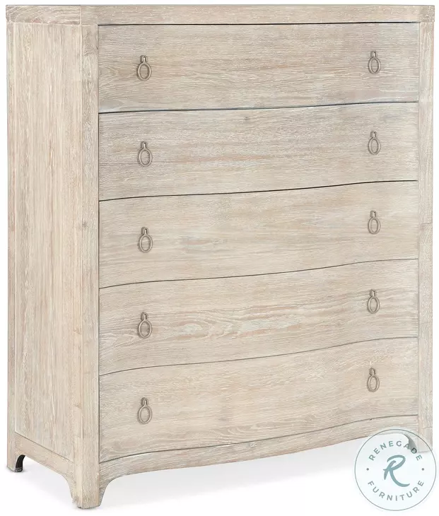 Pacifica Whitewashed Oak Five Drawer Chest