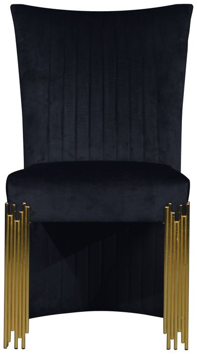Empire Black Upholstered Dining Chair Set of 2