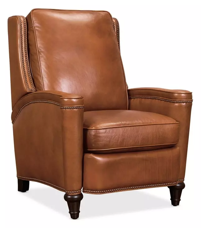 Rylea Soft Bronze Valencia Toro Leather Manual Push Back Recliner