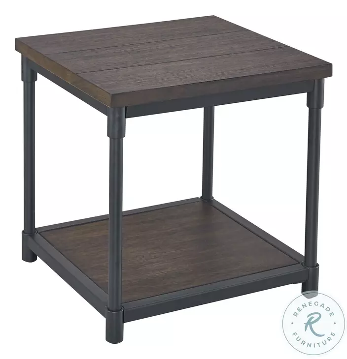 Prescott Smoky Oak And Black End Table