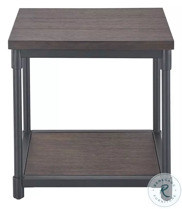 Prescott Smoky Oak And Black End Table
