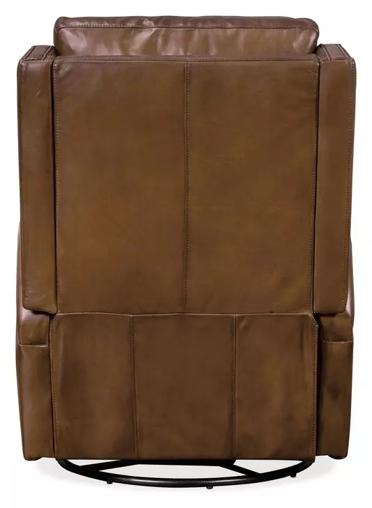 Logan Checkmate Pawn Leather Swivel Glider Power Recliner