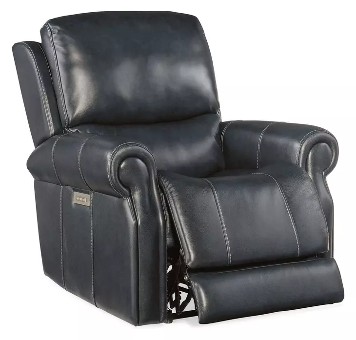 Eisley Sorrento Night Seas Leather Power Recliner With Power Headrest and Lumbar