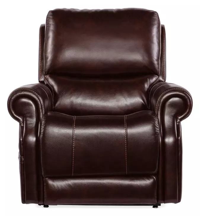 Eisley Maddison Walnut Leather Lift Power Recliner With Power Headrest And Lumbar