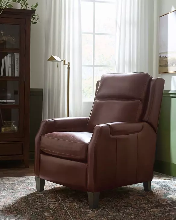 Chesterfield Dark Roast Leather Power Recliner with Power Headrest