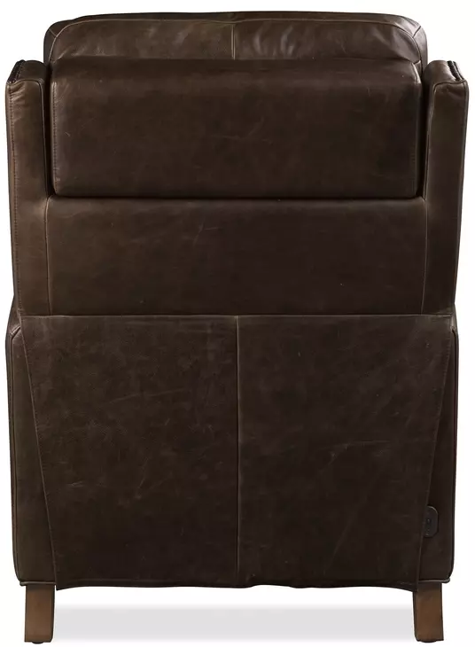 Jacklyn Brown Power Recliner with USB Charging and Nailhead Trim