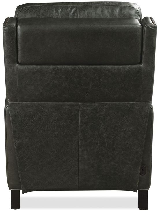 Jacklyn Gray Power Recliner with USB Charging and Nailhead Trim