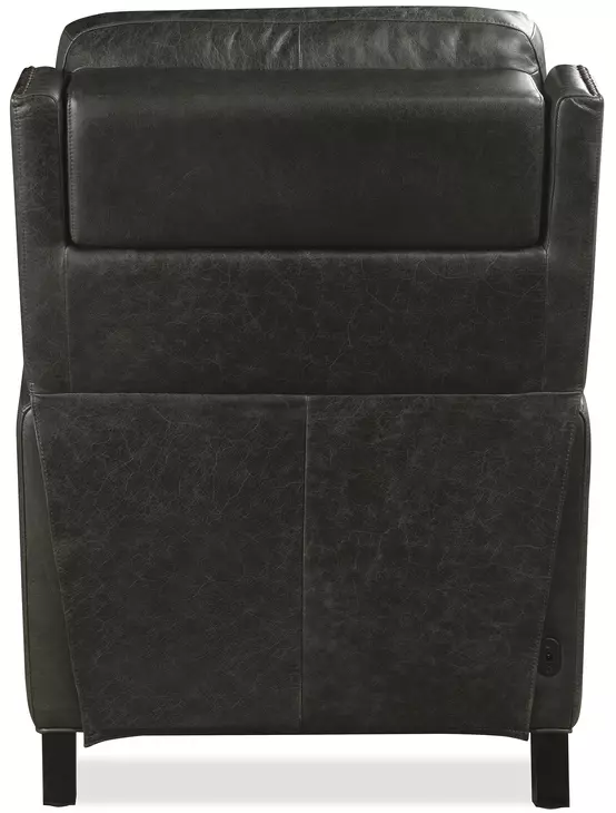 Jacklyn Gray Power Recliner with USB Charging and Nailhead Trim