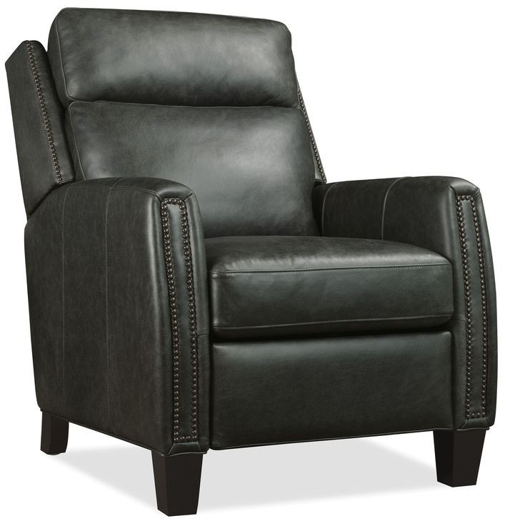 Jacklyn Gray Power Recliner with USB Charging and Nailhead Trim