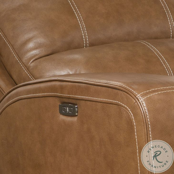 Fleet Bourbon Leather 7 Piece Modular Power Reclining Sectional