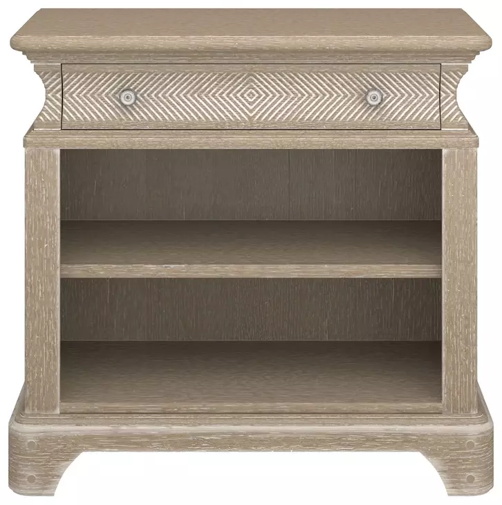 Summer Creek Scrubbed Oak 1 Drawer Open Nightstand with USB Charging