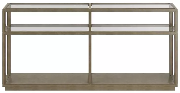 Glaze Quartz Rectangular Glass Top Console Table