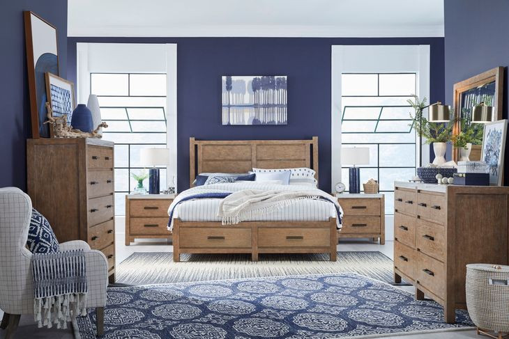 Plum Creek Sierra Brown Queen Storage Panel Bed