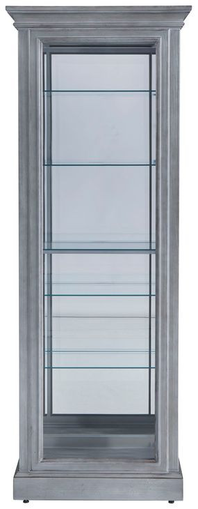 Medley Gray 2 Side Entry Door Accent Curio Cabinet with LED Lighting
