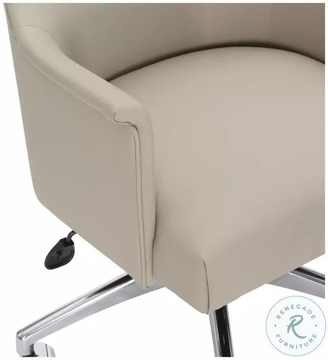 Tiemann Beige And Polished Stainless Steel Office Chair