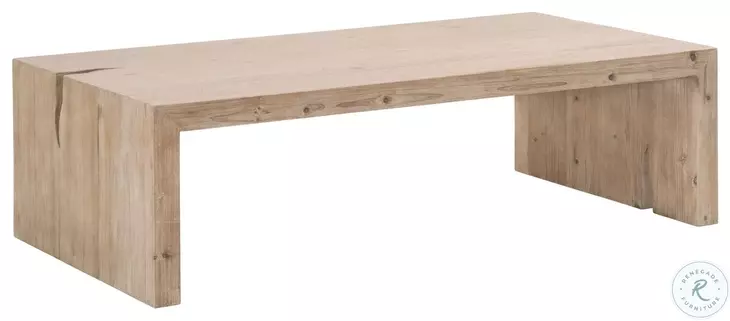 Reed Smoke Gray Pine Coffee Table