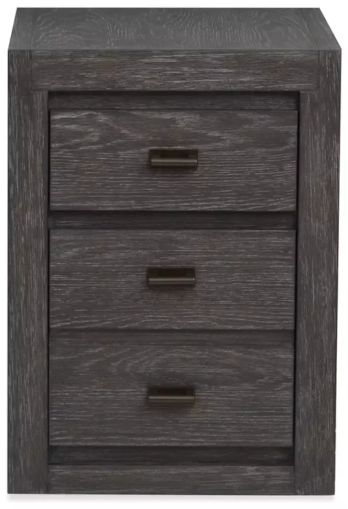 Foxrun Hollow Ravenwood Black 2 Drawer File Cabinet with Casters